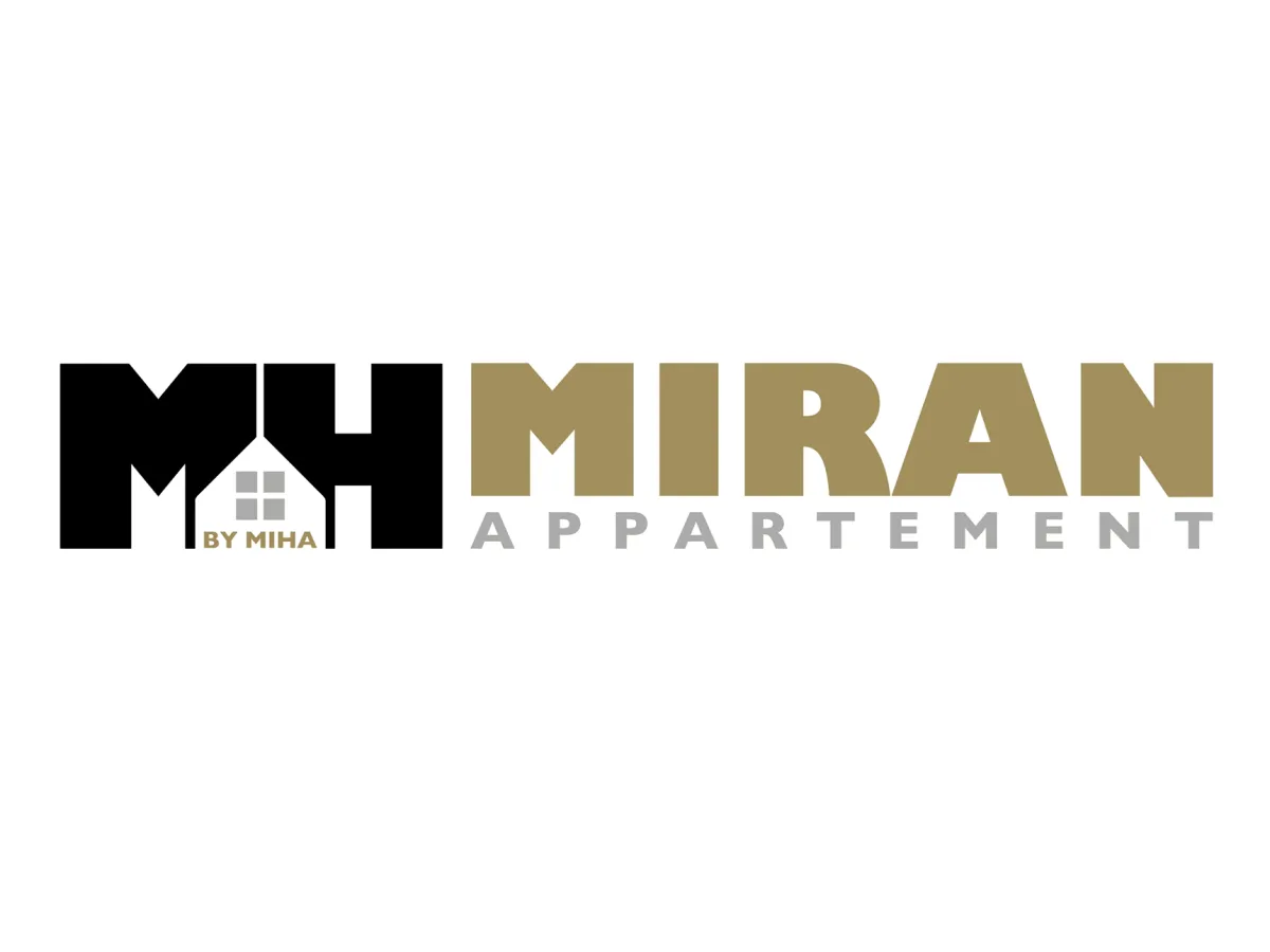 Logo von MY MIRAN Appartement, Schriftzug in Schwarz und Gold.